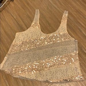 Free People Sequined Tank / Crop Top